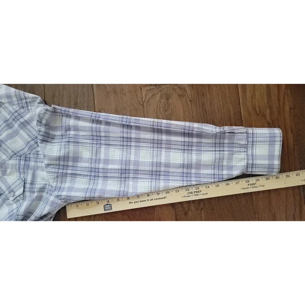 Wrangler Men's Western Button Up Pearl Snap Multicolor‎ Plaid Long Sleeve Sz L